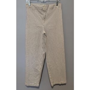 Madewell Emmett Wide-Leg Crop Pant smokey grape stripe size 28